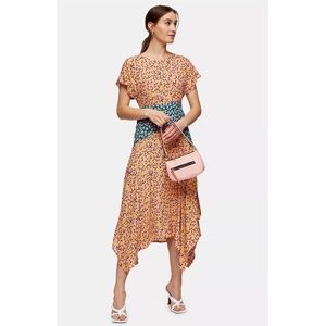 TOPSHOP multicolored mixed floral hang hem mini dress 2